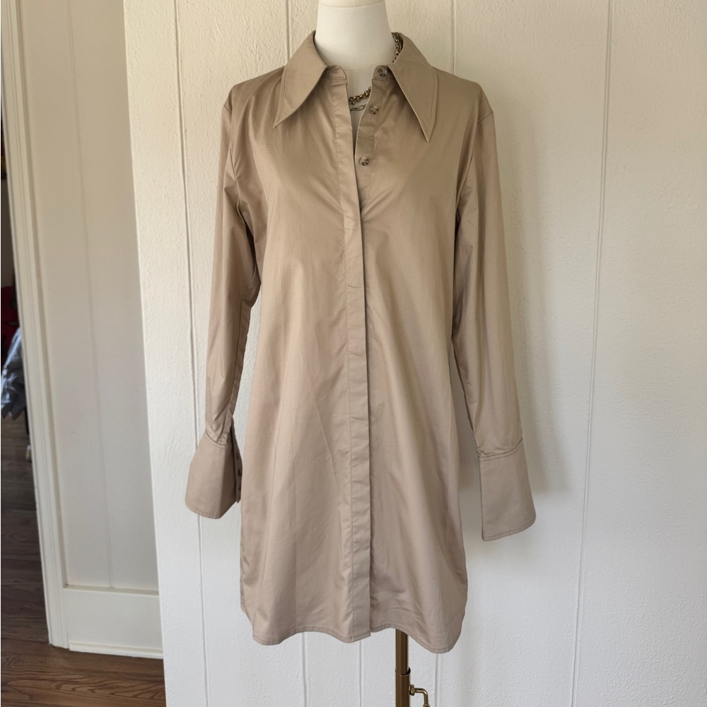 Anine Bing Tan Button Down Shirt dress